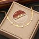 Flat Snake Chain Heart Butterfly Necklace Gold 36L Stainless Steel New Clavicle Chain Party Jewelry Gift For Women Girl