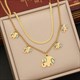 Elephant Pendant Necklace Stainless Steel Collar Chain Jewelry Set