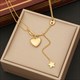 Heart Pendant Necklace For Women Fashion Ladies Star Long Tassels High Quality Body Jewelry Set 36L Stainless Steel