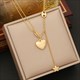 Heart Pendant Necklace For Women Fashion Ladies Star Long Tassels High Quality Body Jewelry Set 36L Stainless Steel