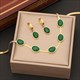 Emerald Color Crystal Necklace For Women Punk Street Trend Snake Chain Choker Girls Jewelry Gifts 36L Stainless Steel
