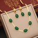 Emerald Color Crystal Necklace For Women Punk Street Trend Snake Chain Choker Girls Jewelry Gifts 36L Stainless Steel