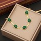 Emerald Color Crystal Necklace For Women Punk Street Trend Snake Chain Choker Girls Jewelry Gifts 36L Stainless Steel