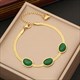 Emerald Color Crystal Necklace For Women Punk Street Trend Snake Chain Choker Girls Jewelry Gifts 36L Stainless Steel