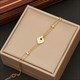 Double Flat Snake Chain Heart Pendant Necklace Stainless Steel 36L