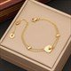 Double Flat Snake Chain Heart Pendant Necklace Stainless Steel 36L