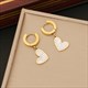 Double Flat Snake Chain Heart Pendant Necklace Stainless Steel 36L