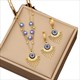 Blue Eye Pendant Necklace 36L Stainless Steel Choker Chain Jewelry
