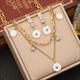 Round Eye Pendant Necklace 36L Stainless Steel Chain
