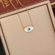 Multicolor Eye Pendant Necklace 36L Stainless Steel Chain