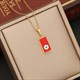 Multicolor Eye Pendant Necklace 36L Stainless Steel Chain
