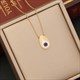 Multicolor Eye Pendant Necklace 36L Stainless Steel Chain