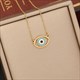 Multicolor Eye Pendant Necklace 36L Stainless Steel Chain