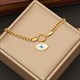 Eye Pendant Necklace Thick Chain Stainless Steel Non-Fading Jewelry