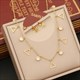 Flower Heart Charm Necklace And Earrings Set With Zircon Geometric Pendant