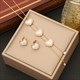 Love Heart Pearl Clavicle Necklace 36L Stainless Steel