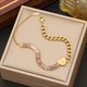 Colorful Square Crystal Necklace Stainless Steel Wedding Jewelry Set