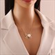 Stainless Steel Butterfly Pearl Clavicle Necklace And Earrings Set