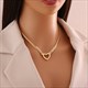 Colour Flat Snake Chain Heart Necklace Gold 36L Stainless Steel New Non Fading Clavicle Chain Jewelry Party Gift For Women