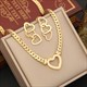 Colour Flat Snake Chain Heart Necklace Gold 36L Stainless Steel New Non Fading Clavicle Chain Jewelry Party Gift For Women