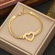 Colour Flat Snake Chain Heart Necklace Gold 36L Stainless Steel New Non Fading Clavicle Chain Jewelry Party Gift For Women