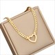 Colour Flat Snake Chain Heart Necklace Gold 36L Stainless Steel New Non Fading Clavicle Chain Jewelry Party Gift For Women