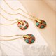 Bohemian Enamel Drop Oil Necklace With Stainless Steel Chain