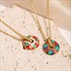 Bohemian Enamel Drop Oil Necklace With Stainless Steel Chain
