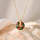 Bohemian Enamel Drop Oil Necklace With Stainless Steel Chain