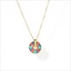 Bohemian Enamel Drop Oil Necklace With Stainless Steel Chain