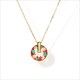 Bohemian Enamel Drop Oil Necklace With Stainless Steel Chain