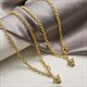 Copper Zircon Leopard Head Pendant Chain Necklace Gold Hip-Hop Style