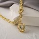 Copper Zircon Leopard Head Pendant Chain Necklace Gold Hip-Hop Style