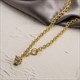 Copper Zircon Leopard Head Pendant Chain Necklace Gold Hip-Hop Style