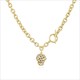 Copper Zircon Leopard Head Pendant Chain Necklace Gold Hip-Hop Style