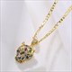 Leopard Head Pendant Necklace Gold Color Cubic Zirconia