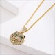 Leopard Head Pendant Necklace Gold Color Cubic Zirconia