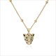 Leopard Head Pendant Necklace Gold Color Cubic Zirconia