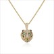 Leopard Head Pendant Necklace Gold Color Cubic Zirconia
