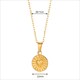 Pendant Necklace Cute Sun Round Necklaces Gold Color Stainless Steel Chain Jewelry Fashion Gift New Free Shipping For Women8K