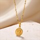 Pendant Necklace Cute Sun Round Necklaces Gold Color Stainless Steel Chain Jewelry Fashion Gift New Free Shipping For Women8K