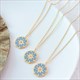 Blue Octagonal Star Inlaid Zircon Pendant Necklace Fashion Clavicle Chain