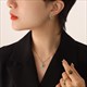 Vintage Fashion Pendant Necklace And Earring Set With Stainless Steel Chain