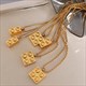 Geometric Minimalist Building Block Shape Pendant Necklace