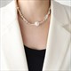 Square Thick Chain Imitation Pearl Necklace Women Luxury Jewelry Party Fashion Accessories Stainless Steel