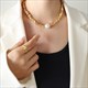 Square Thick Chain Imitation Pearl Necklace Women Luxury Jewelry Party Fashion Accessories Stainless Steel