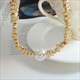 Square Thick Chain Imitation Pearl Necklace Women Luxury Jewelry Party Fashion Accessories Stainless Steel