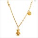 Bear Pendant Stainless Steel Sweater Chain Necklace
