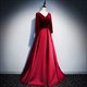 Long Sleeves Evening Dress Prom Party Dresses V Neck Long Formal Evening Gowns