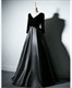 Long Sleeves Evening Dress Prom Party Dresses V Neck Long Formal Evening Gowns